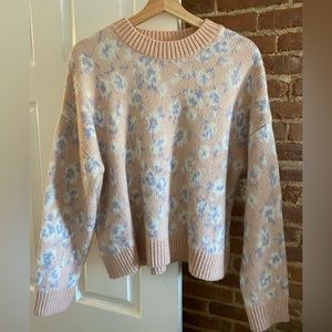 Mango Floral Printed Knit Sweater